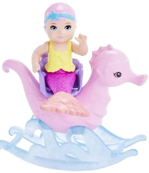 Игровой набор Mattel BARBIE DREAMTOPIA MERMAID BABY С ПИТОМЦАМИ И ДЕТСКАЯ ИГРОВАЯ ПЛОЩАДКА кукла